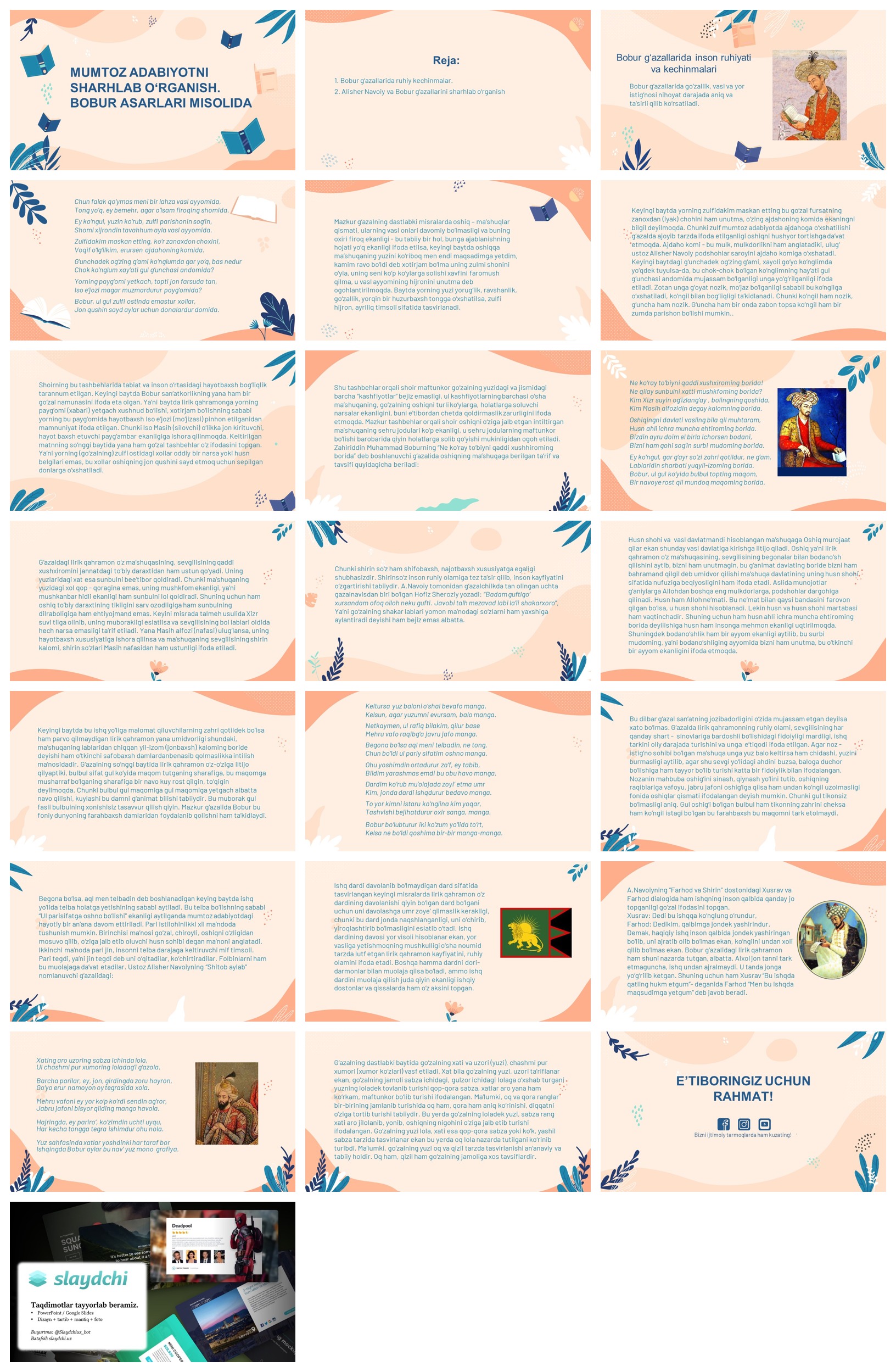 MUMTOZ-ADABIYOTNI--SHARHLAB-O‘RGANISH.--BOBUR-ASARLARI-MISOLIDA