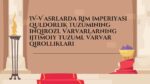 IV V ASRLARDA RIM IMPERIYASI QULDORLIK TUZUMINING INQIROZI. VARVARLARNING IJTIMOIY TUZUMI. VARVAR QIROLLIKLARI_001