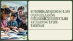 KO‘RISHIDA NUQSONI BO‘LGAN O‘QUVCHILARNING PSIXOLOGIK XUSUSIYATLARI VA ULARNING TA’LIM TARBIYASI_001