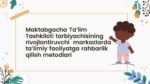 MAKTABGACHA TA’LIM TASHKILOTI TARBIYACHISINING RIVOJLANTIRUVCHI MARKAZLARDA TA’LIMIY FAOLIYATGA RAHBARLIK QILISH METODLARI_001