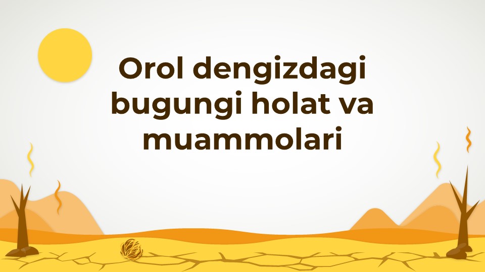 Orol dengizdagi bugungi holat va muammolari_aks