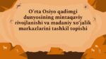 O‘rta Osiyo qadimgi dunyosining mintaqaviy rivojlanishi va madaniy_aks