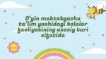 O‘yin maktabgacha ta’lim yoshidagi bolalar faoliyatining asosiy_aks