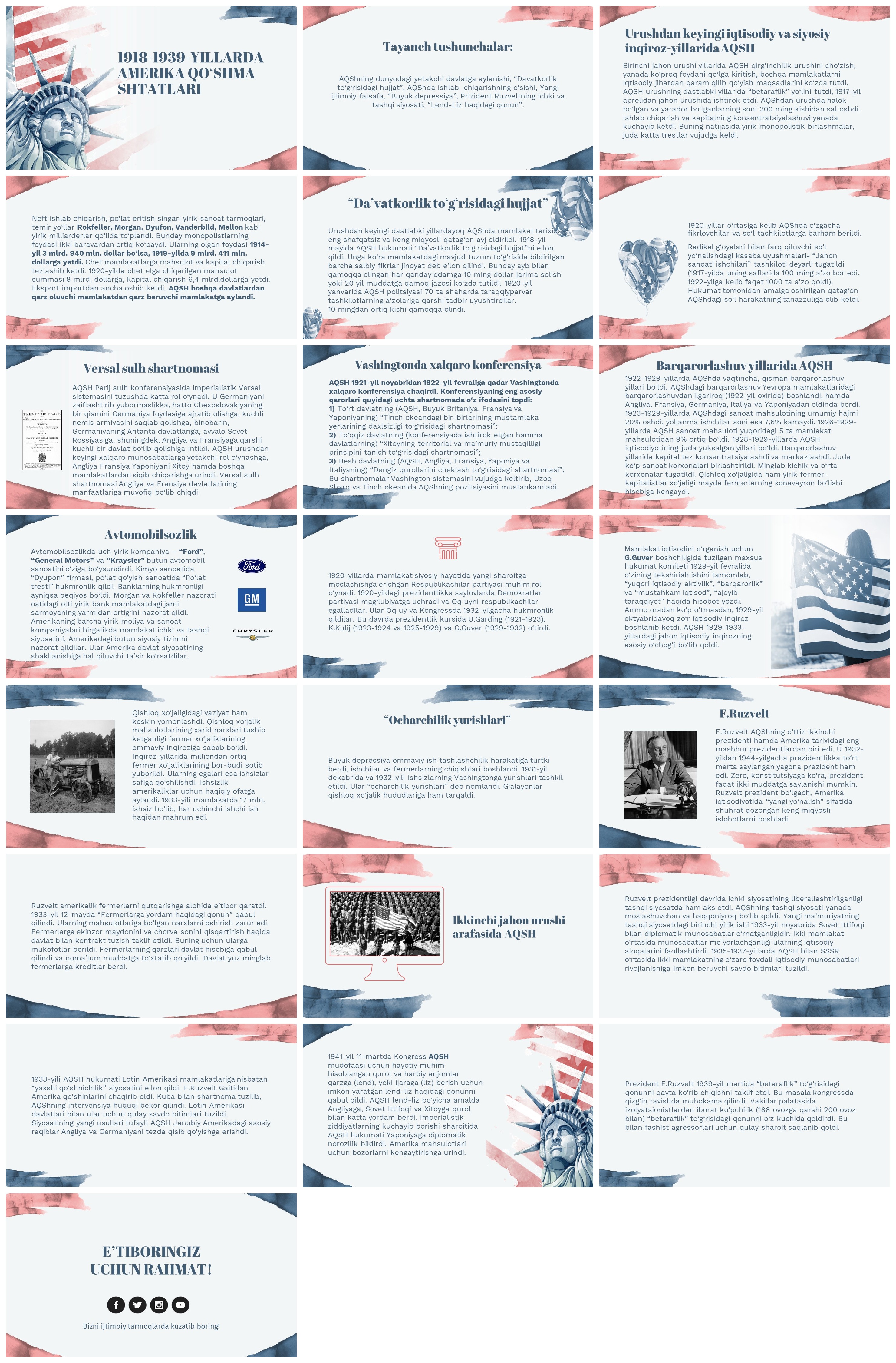 1918-1939-YILLARDA AMERIKA QO‘SHMA SHTATLARI