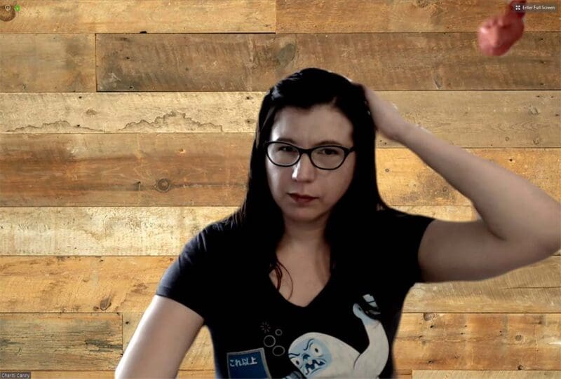 Virtual uchrashuv, tulki hali ham fonda paydo bo'ladi.