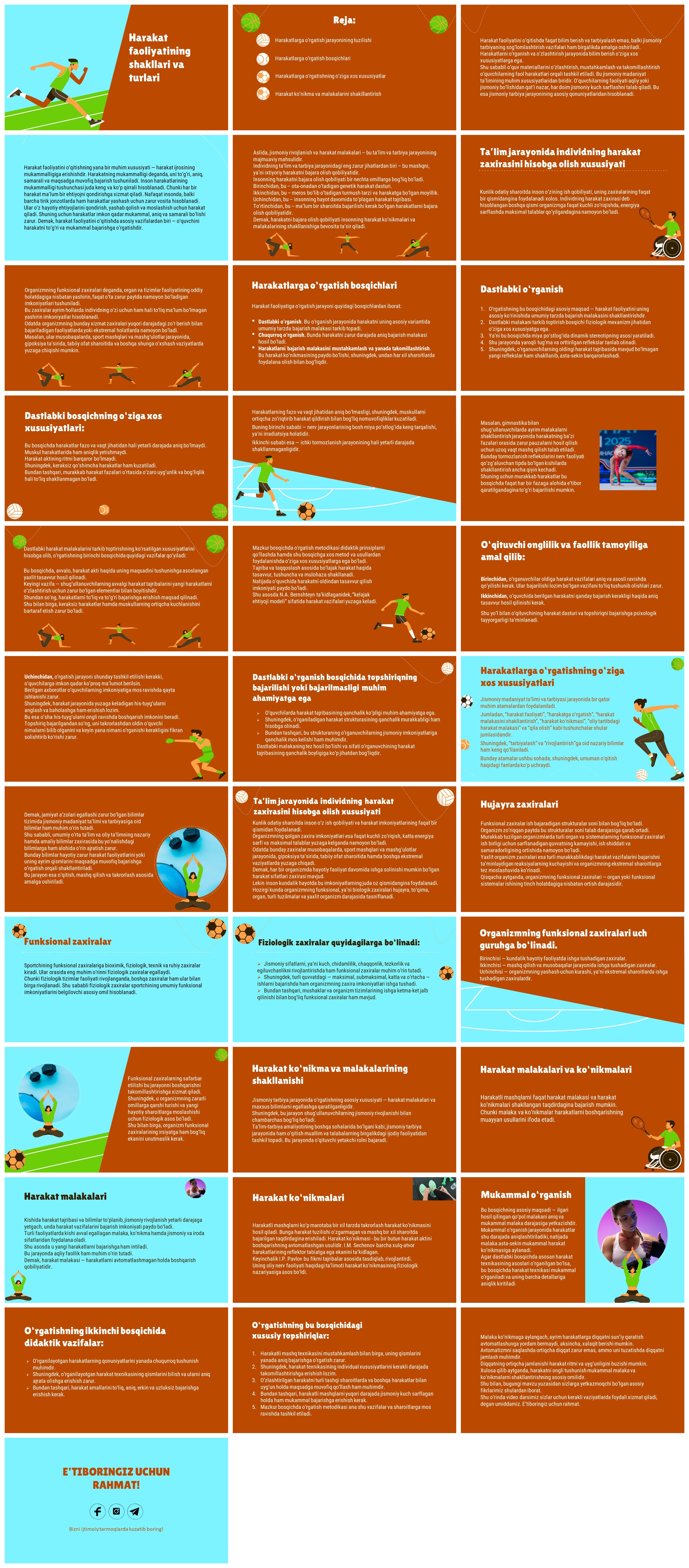 Harakat faoliyatining shakllari va turlari