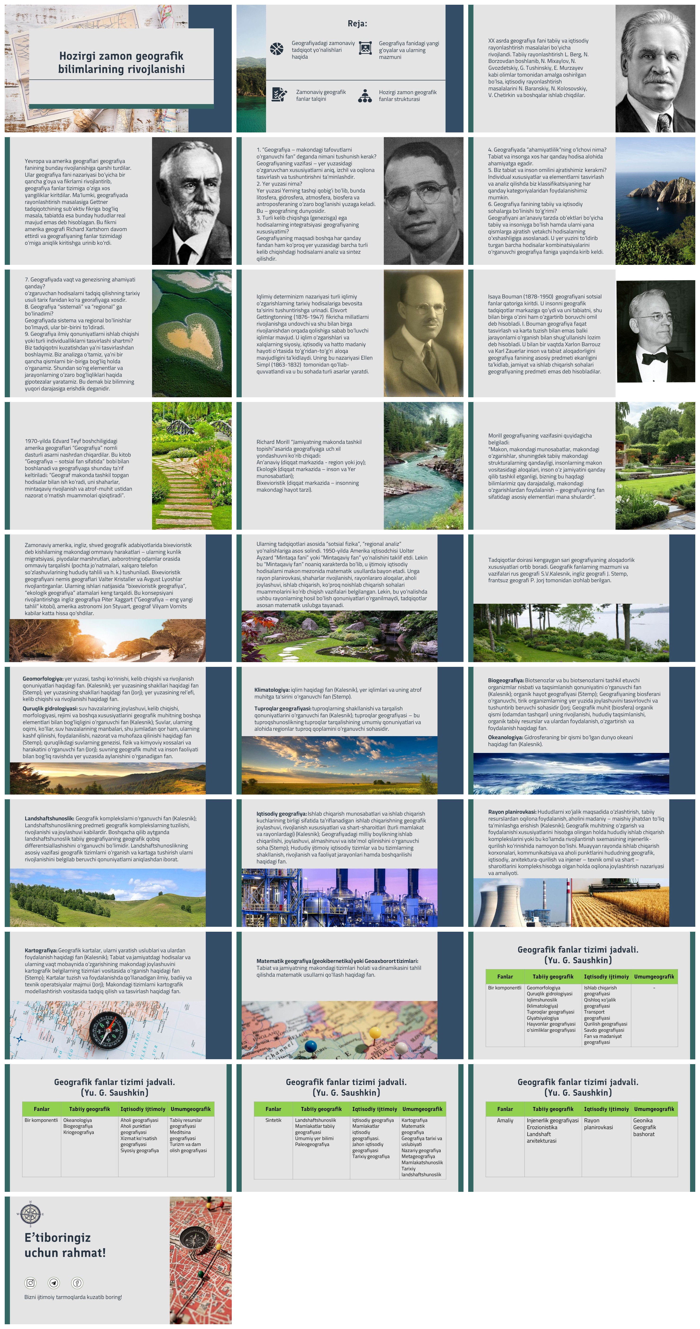 Hozirgi zamon geografik bilimlarining rivojlanishi