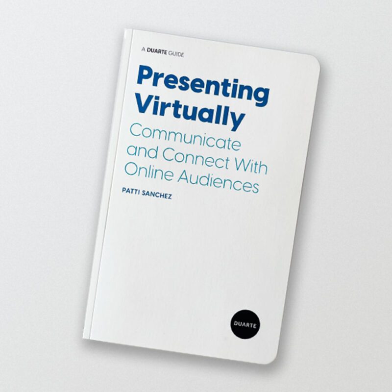 Ishda yaxshiroq muloqot qilish uchun sakkizta kitobning beshinchisi. Patti Sanchesning "Virtual ravishda taqdim etish: onlayn tomoshabinlar bilan muloqot qilish va ulanish" muqovasi