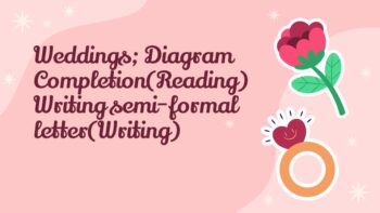 Weddings. Diagram Completion(Reading) Writing semi-formal letter(Writing)