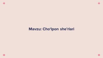 Cho'lpon she'rlari mavzusidagi PPTX taqdimot muqovasi