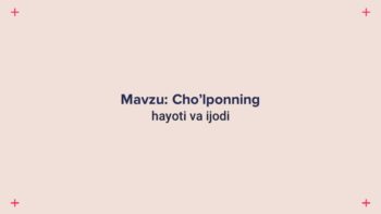Cho'lponning hayoti va ijodi mavzusidagi PPTX taqdimot muqovasi