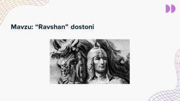Ravshan dostoni mavzusidagi PPTX taqdimot muqovasi
