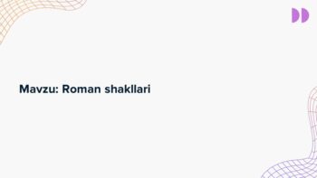 Roman shakllari mavzusidagi PPTX taqdimot muqovasi