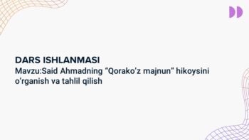 Said Ahmadning Qorako'z majnun hikoyasini o'rganish va tahlil qilish mavzusidagi PPTX taqdimot muqovasi