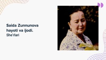 Saida Zunnunova hayoti va ijodi (3) mavzusidagi PPTX taqdimot muqovasi