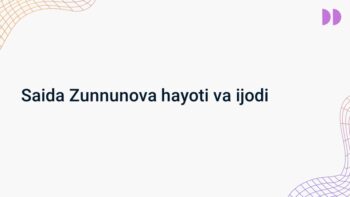 Saida Zunnunova hayoti va ijodi (4) mavzusidagi PPTX taqdimot muqovasi