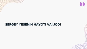 Sergey Yesenin hayoti va ijodi mavzusidagi PPTX taqdimot muqovasi