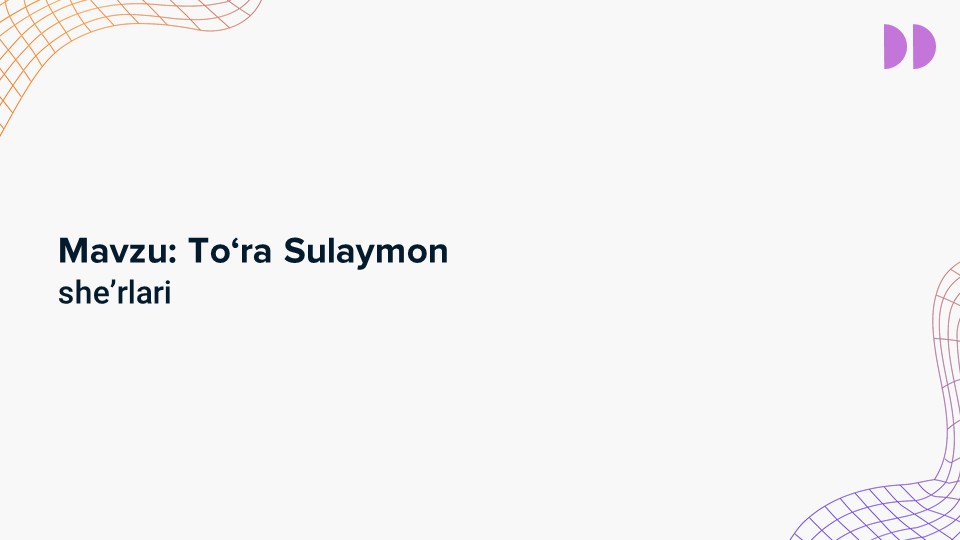 To‘ra Sulaymon she'rlari_main To‘ra Sulaymon she'rlari