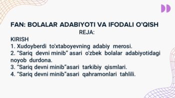 Xudoyberdi To'xtaboyevning Sariq devni minib asari tahlili