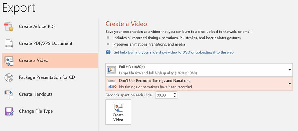 PowerPoint dasturidan video qadamlar