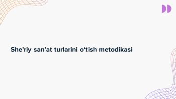 she'riy san'at turlari mavzusidagi PPTX taqdimot muqovasi