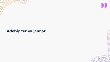 адабиетшунослик тур ва жанр
