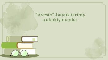 Avesto buyuk tarixiy xukukiy manba