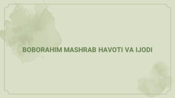 Boborahim Mashrab hayoti va ijodi