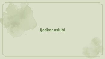 Ijodkor uslubi