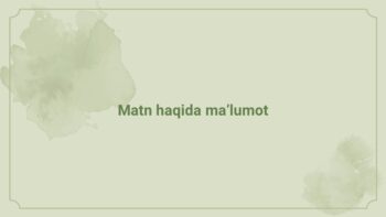 Matn haqida ma'lumot