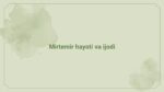 Mirtemir hayoti va ijodi