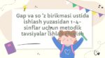 1-4-sinflar uchun gap va so'z birikmasi metodik tavsiyalar