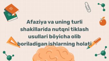 Afaziya shakllarida nutqni tiklash usullari