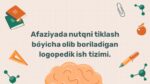 Afaziyada nutqni tiklash logopedik ish tizimi