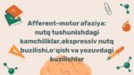 Afferent motor afaziya nutq tushunish va ekspressiv buzilishlar