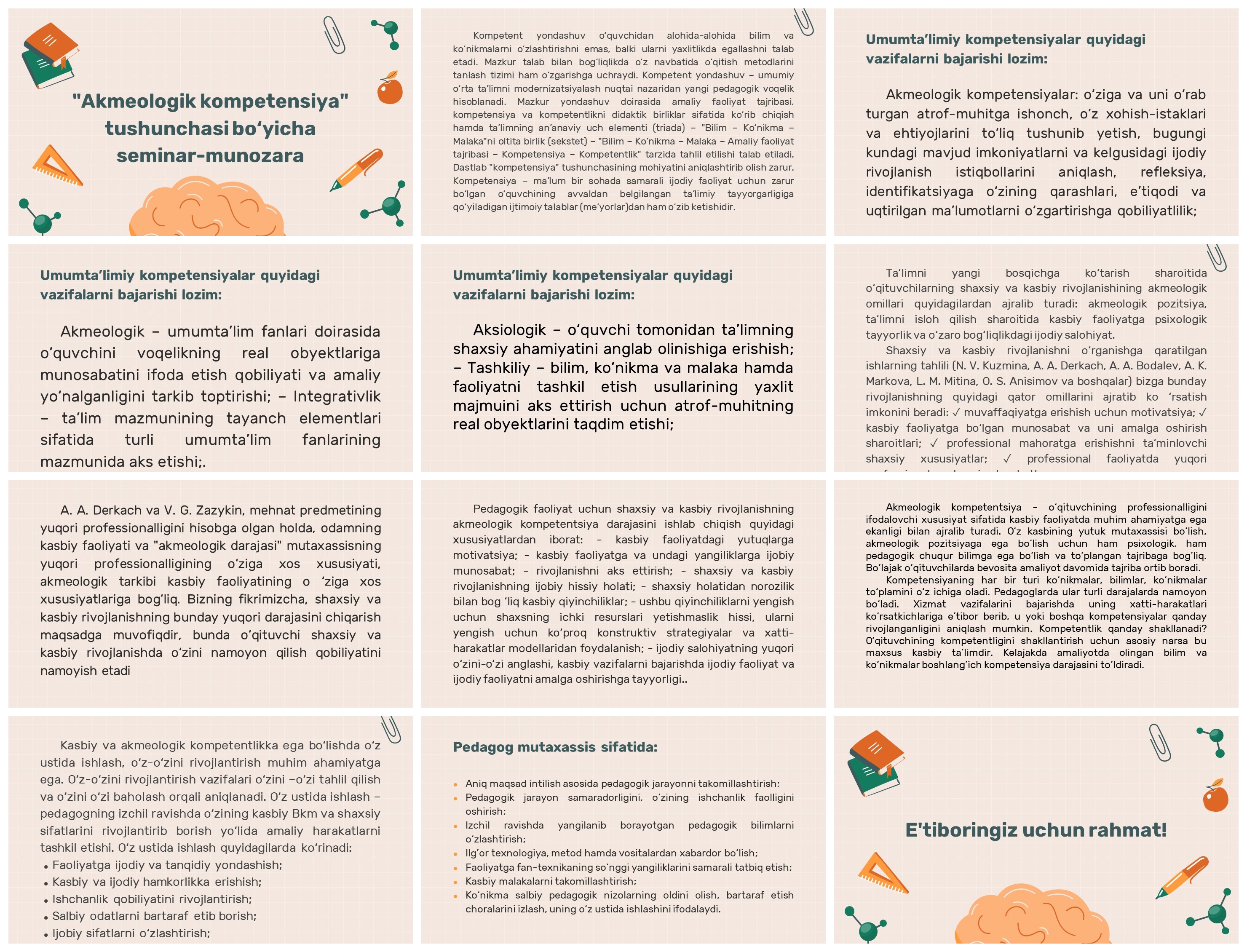 Akmeologik kompetensiya seminar-munozara