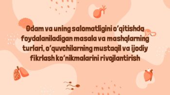 Biologiyadan masala va mashq yechish