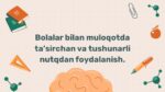 Bolalar bilan muloqotda ta'sirchan nutq