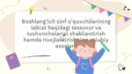 Boshlang’ich sinf tabiat tushunchalarini shakllantirish uslubiy asoslari_main