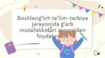 Boshlang’ich ta’limda G’arb mutafakkirlari merosi_main