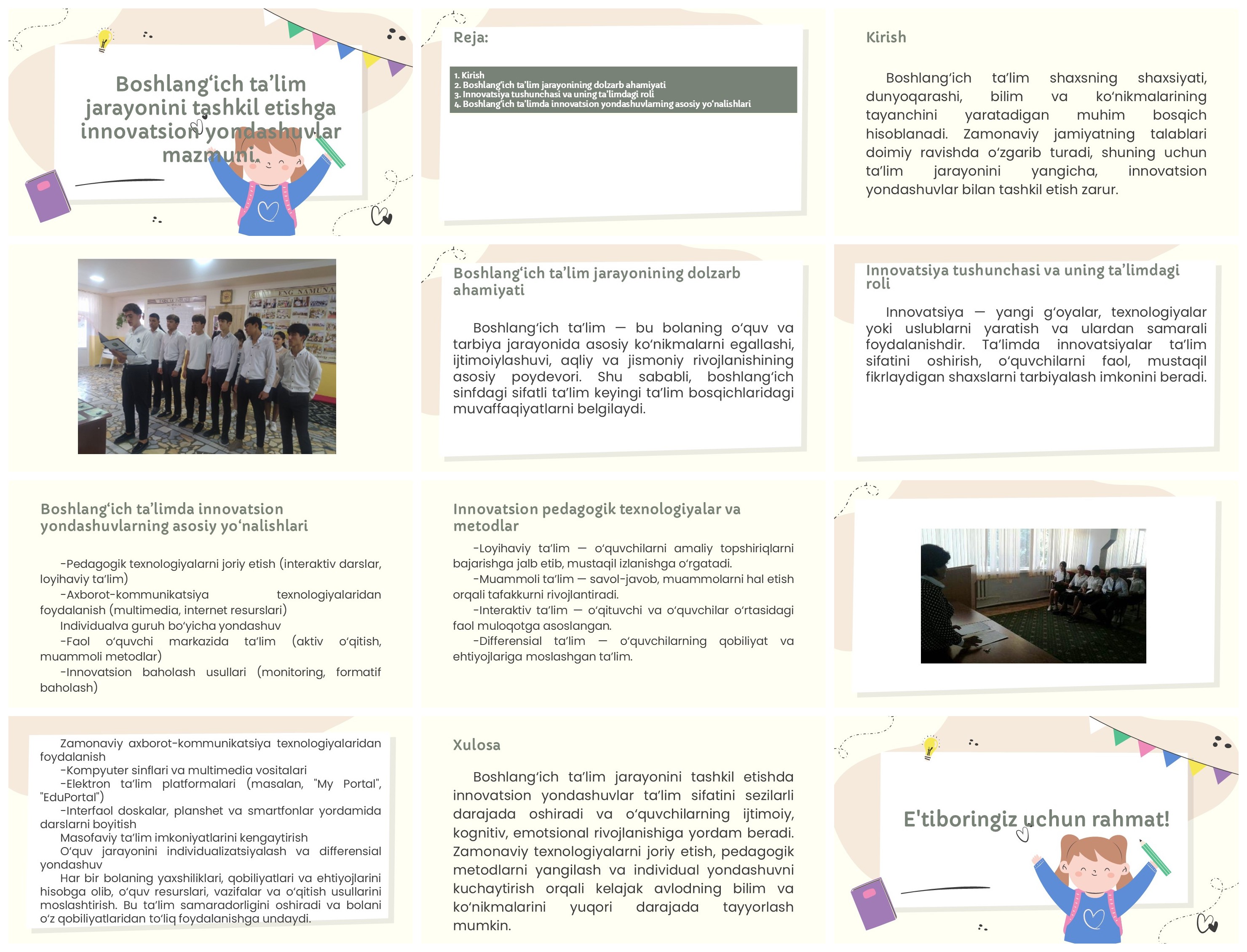 Boshlang‘ich ta’limda innovatsion yondashuvlar