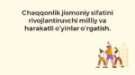 Chaqqonlikni rivojlantiruvchi milliy va harakatli o'yinlar