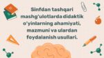 Didaktik o'yinlarning ahamiyati va usullari