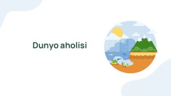 Dunyo aholisi joylashuv xususiyatlari