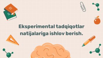 Eksperimental tadqiqot natijalariga ishlov berish