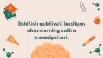 Eshitish qobiliyati buzilgan shaxslarning xotira xususiyatlari