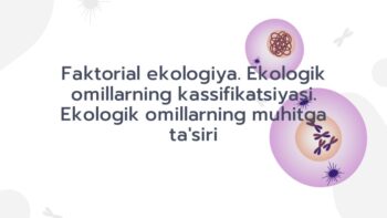 Faktorial ekologiya va ekologik omillar klassifikatsiyasi