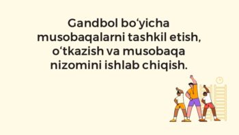 Gandbol musobaqalarini tashkil etish va nizom