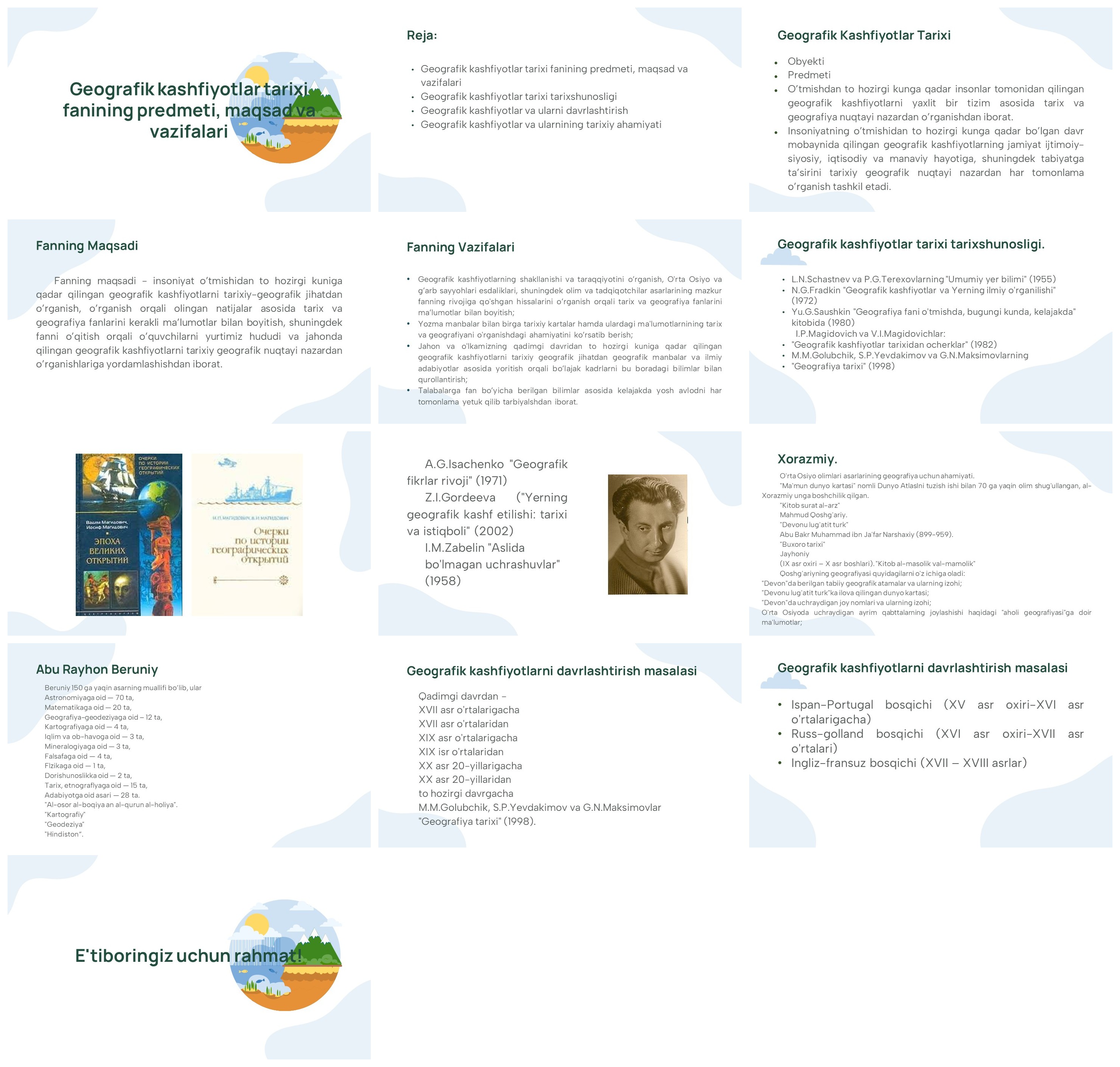 Geografik kashfiyotlar tarixi fanining predmeti va vazifalari