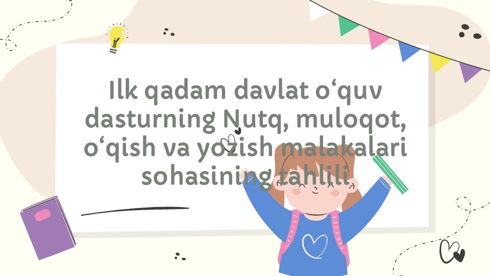 Ilk qadam dasturi nutq muloqot o'qish yozish tahlili_main Ilk qadam dasturi nutq muloqot o'qish yozish tahlili